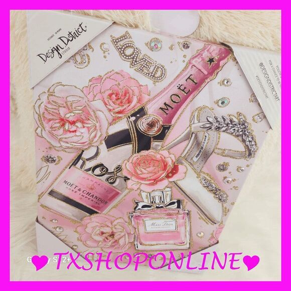 💕💕{Design District} Designer Framed Pink Bling Fashion Wall Art💟💟 New - Picture 4 of 6